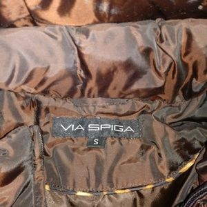 Via Spiga. Down Filled, Fur Lined Hooded Puffer